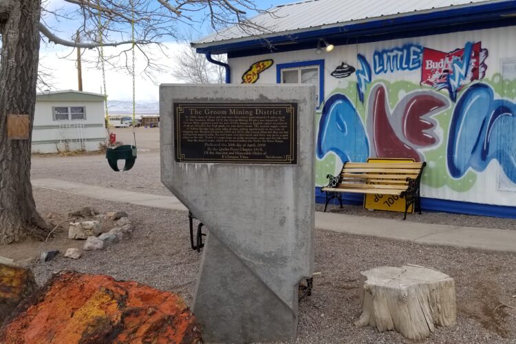Groom Mining District plaque.